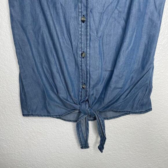 Violet Hearts Womens Top Size XS Blue Sleeveless Button Front Collared Casual - Picture 7 of 13